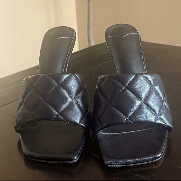 Tony Bianco Black Quilted Heeled Sandals - Picture 4 of 12